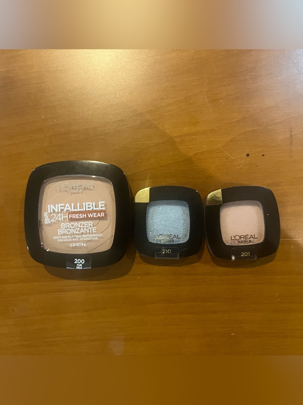 L'Oreal Makeup Set:  1 Fair Bronzer + 1 Silver Eyeshadow + 1 Beige Eyeshadow